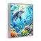 Stupell Industries Smiling Dolphin Under Sea Framed Giclee Wall Art Design by LSR Design Studio